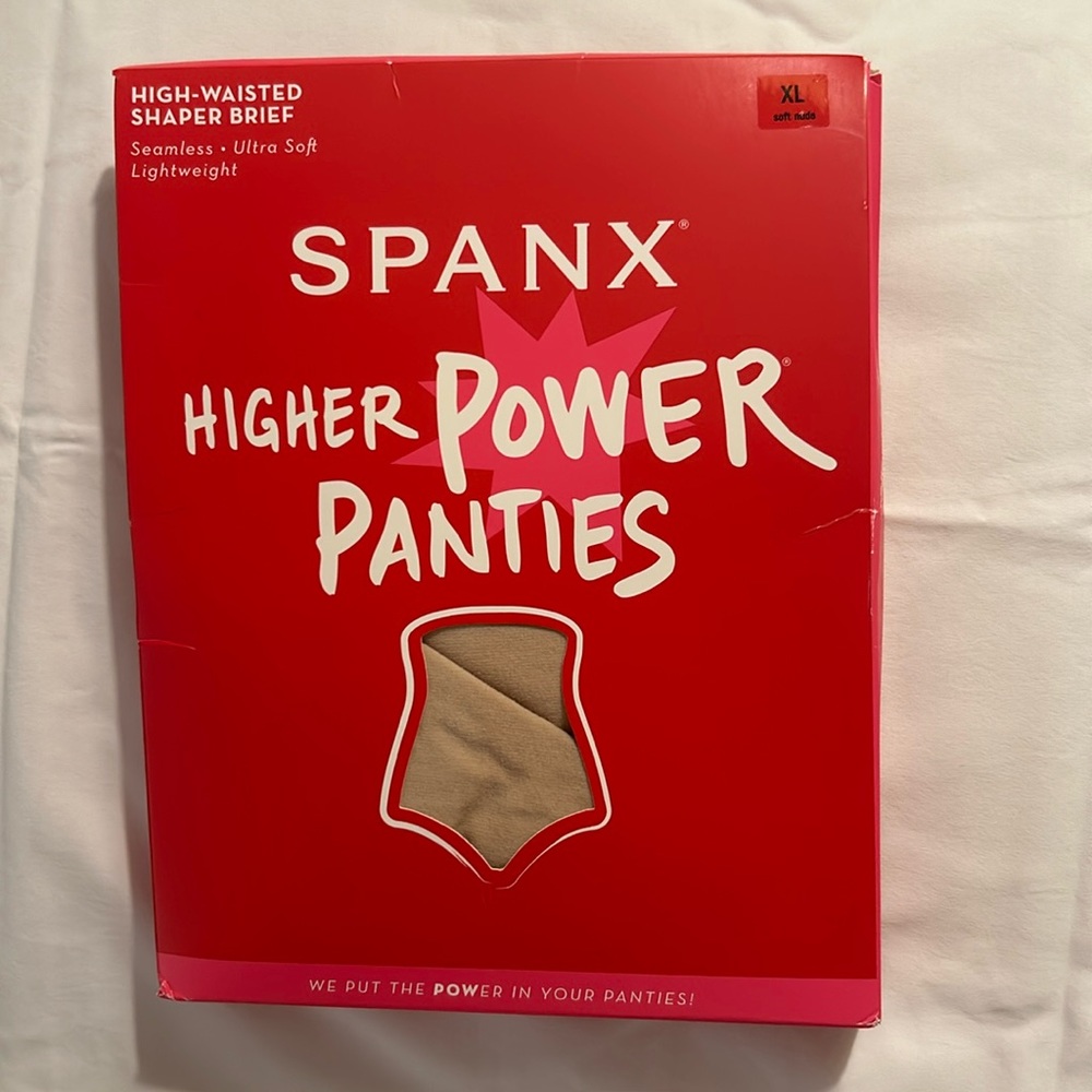 Spanx Higher Power Panties - high-waisted shaper brief- size XL- color soft nude